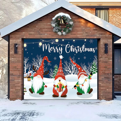 Cheerful Gnomes | Christmas Garage Door Cover
