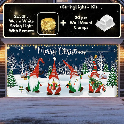 Cheerful Gnomes | Christmas Garage Door Cover
