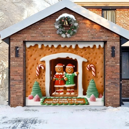 Gingerbread Family | Christmas Garage Door Cover