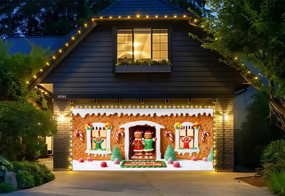 Gingerbread Family | Christmas Garage Door Cover