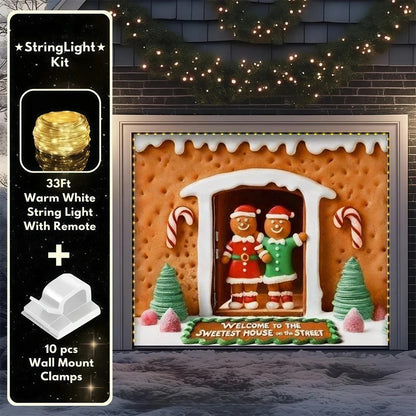 Gingerbread Family | Christmas Garage Door Cover