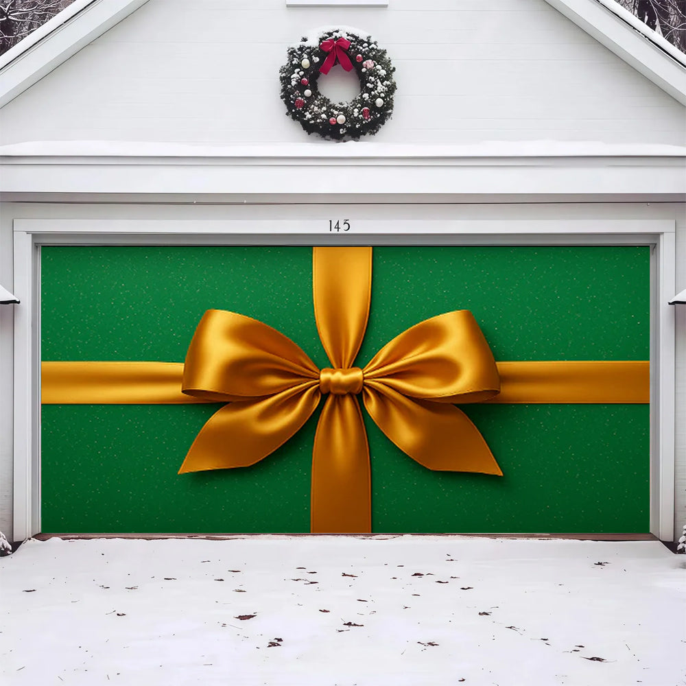 Gift Wrap(Green) | Christmas Garage Door Cover