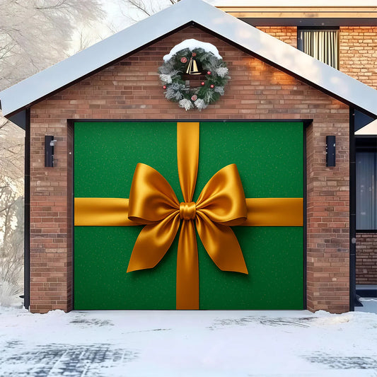 Gift Wrap(Green) | Christmas Garage Door Cover