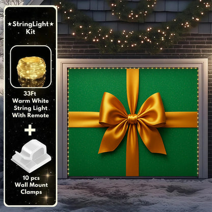Gift Wrap(Green) | Christmas Garage Door Cover