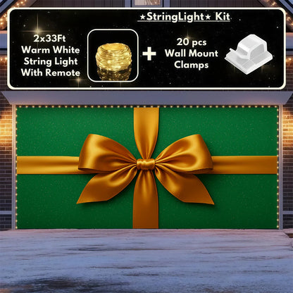 Gift Wrap(Green) | Christmas Garage Door Cover
