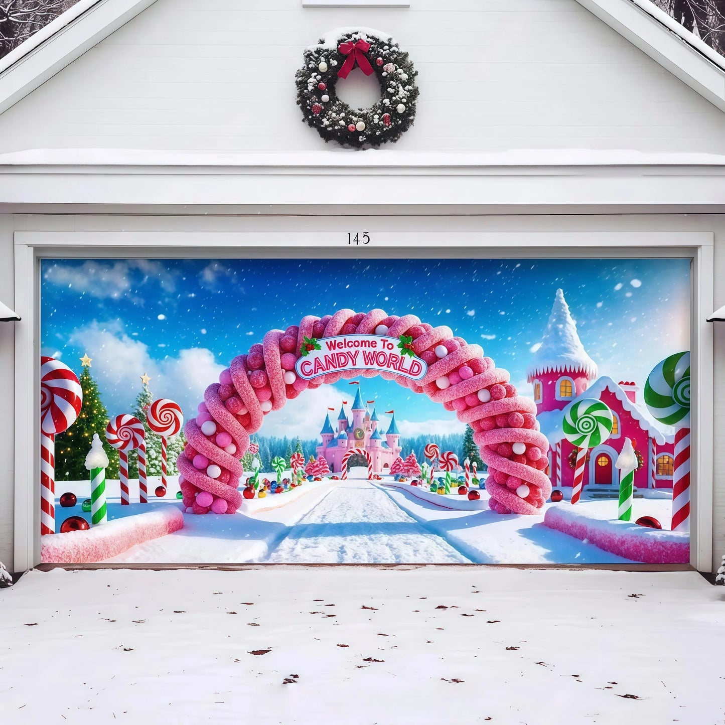 Candy World | Christmas Garage Door Cover