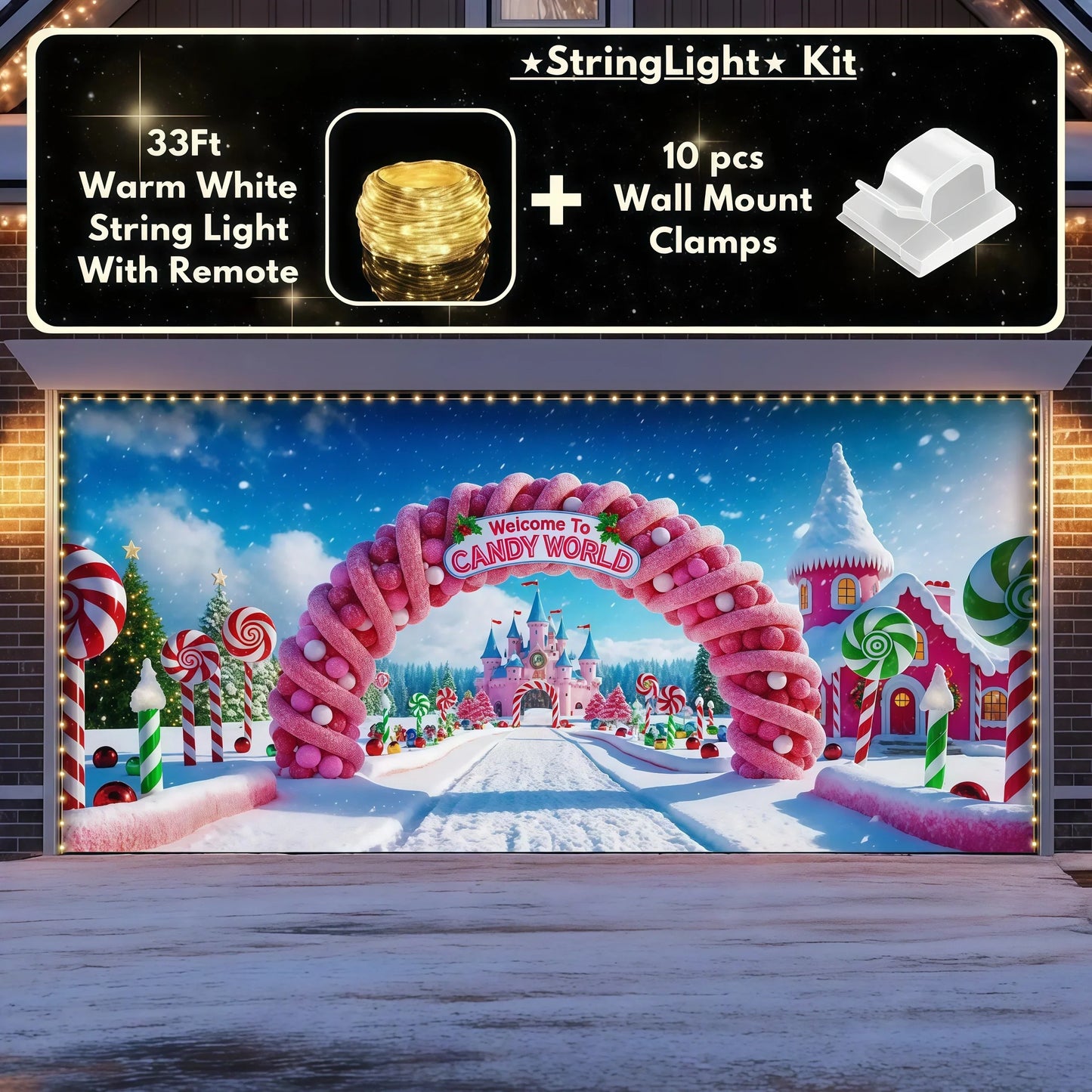 Candy World | Christmas Garage Door Cover