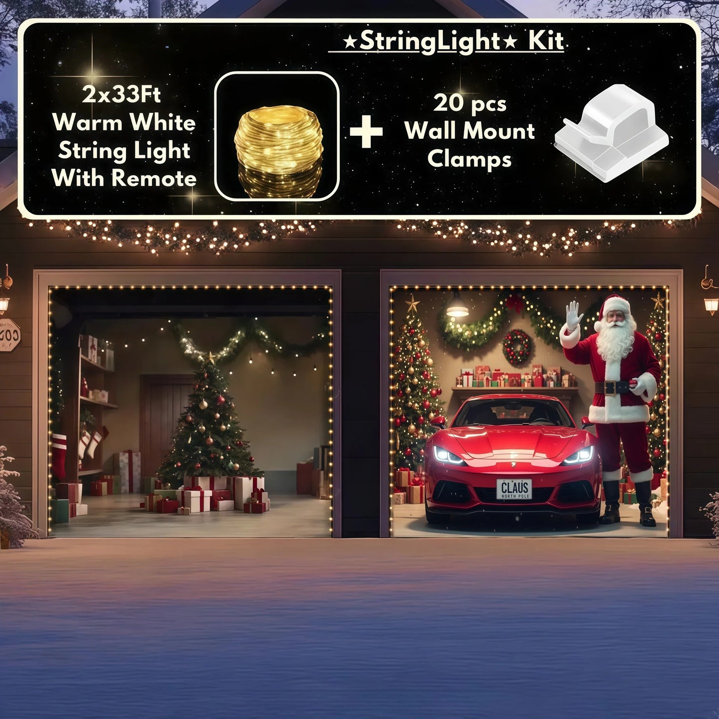 Santa's Garage  | Christmas Garage Door Cover