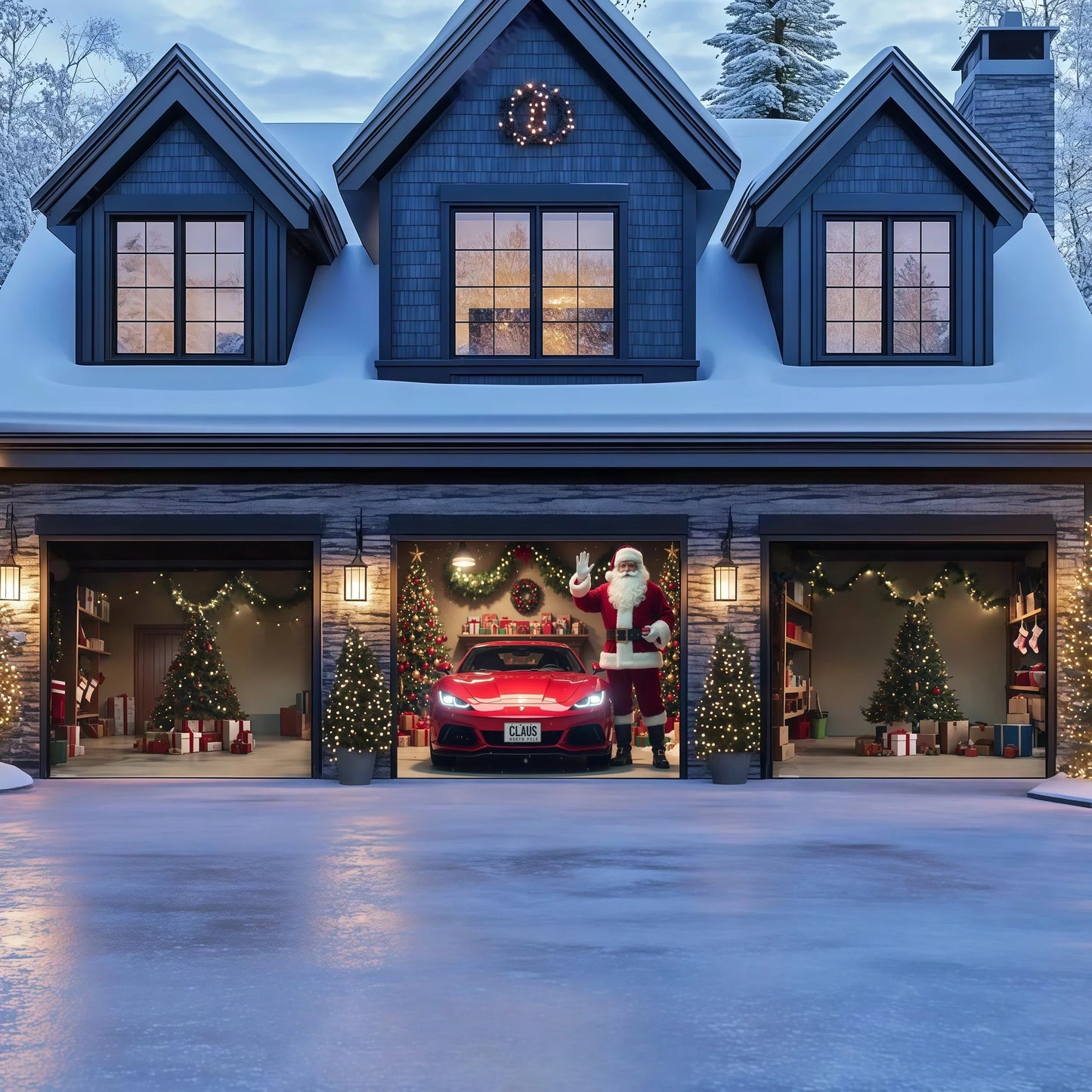 Santa's Garage  | Christmas Garage Door Cover