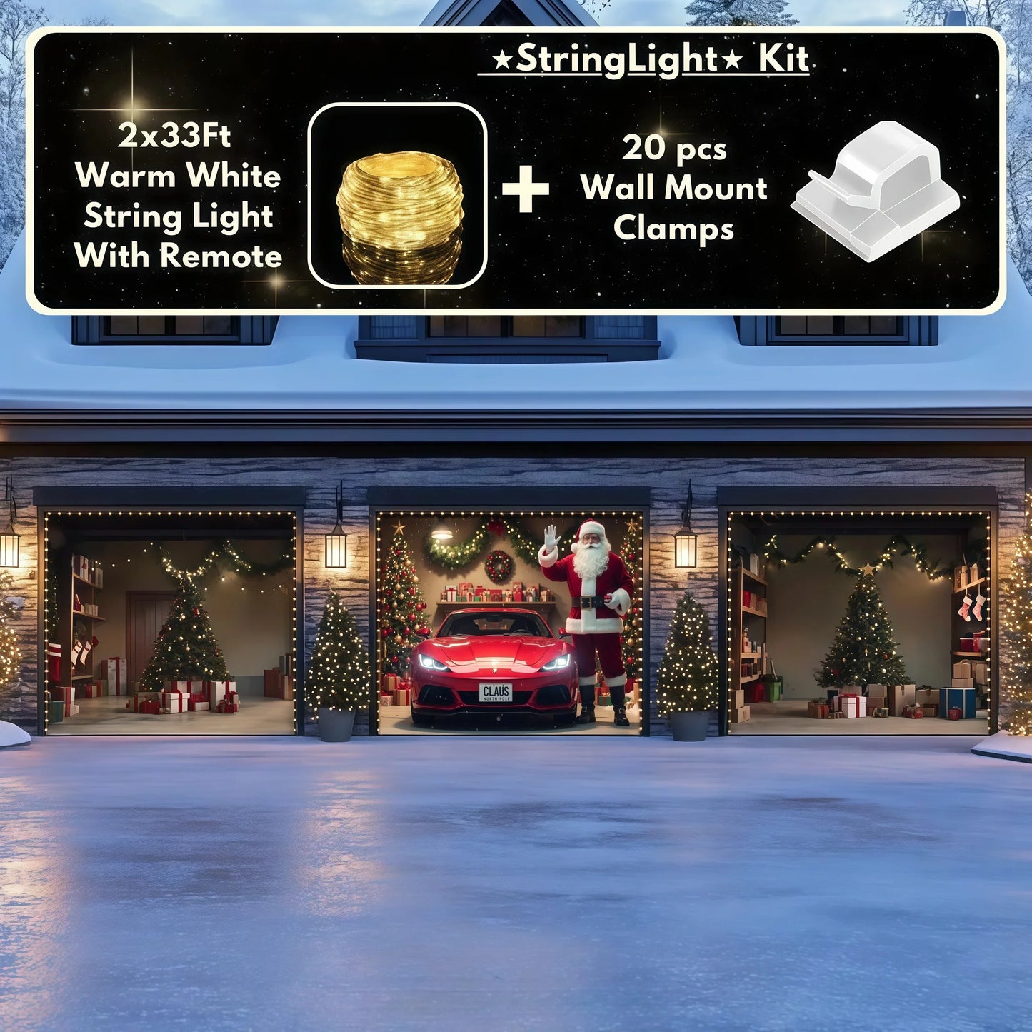 Santa's Garage  | Christmas Garage Door Cover