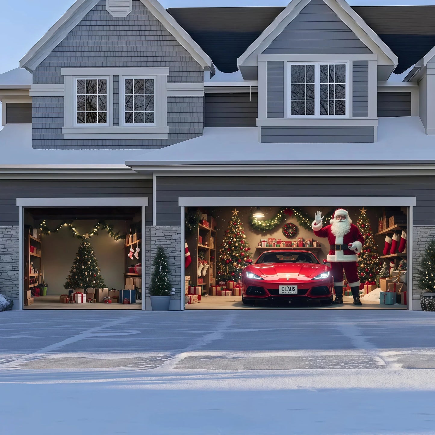 Santa's Garage  | Christmas Garage Door Cover