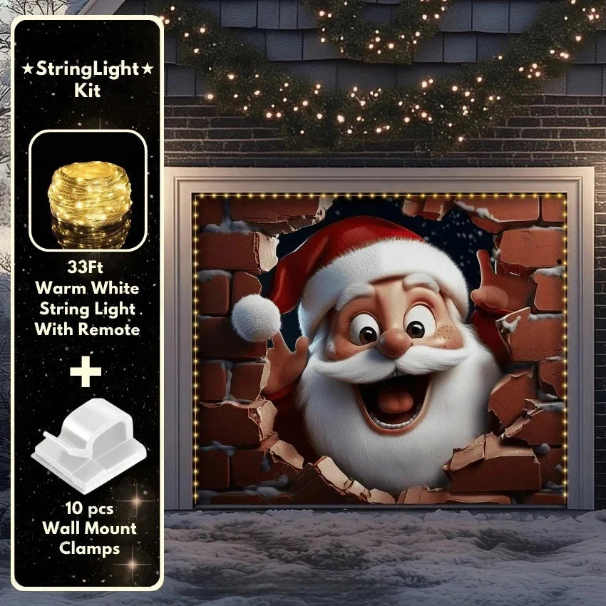 Santa's Surprise | Christmas Garage Door Cover