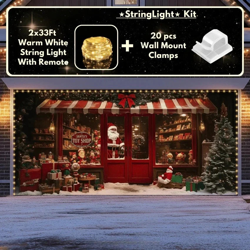 Santa's Toy Shop | Christmas Garage Door Cover