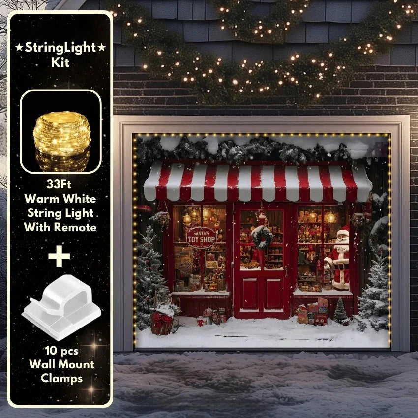 Santa's Toy Shop | Christmas Garage Door Cover