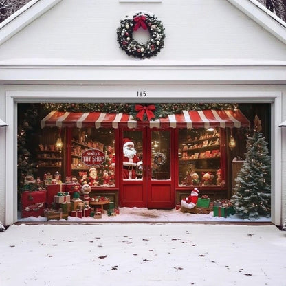Santa's Toy Shop | Christmas Garage Door Cover