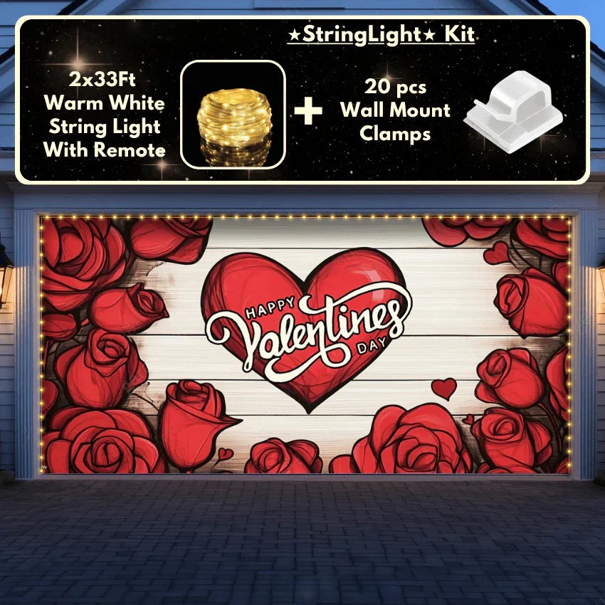Valentine's Day (Roses) | Festive Garage Door Cover