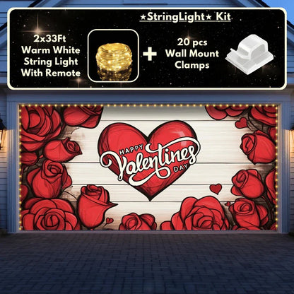 Valentine's Day (Roses) | Festive Garage Door Cover